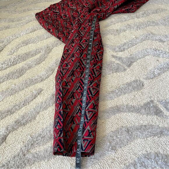 Louis Vuitton Red Multi Jacquard Logo Mid-Rise Straight Leg Pants SZ 40 Womens - Picture 11 of 16